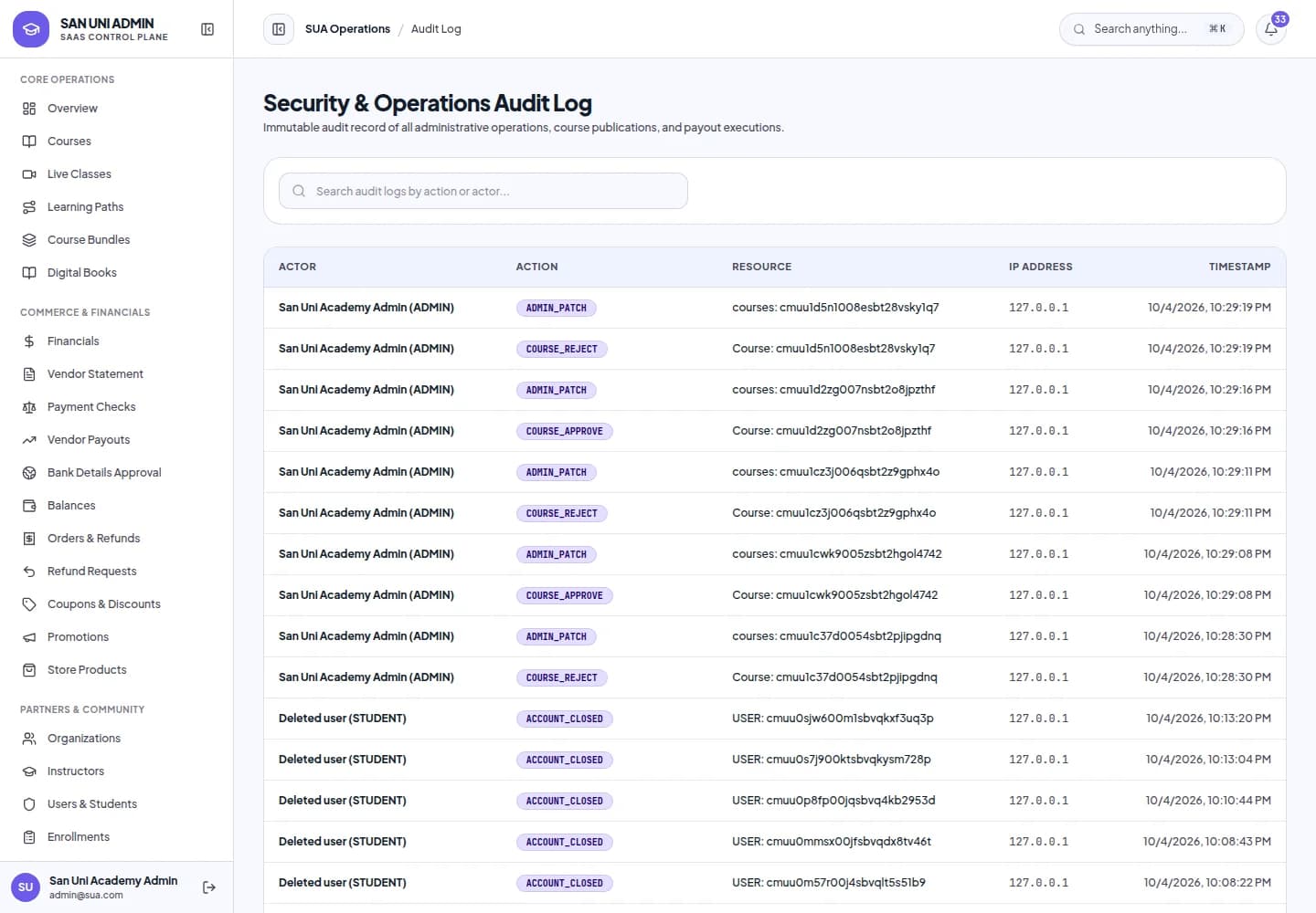Enterprise Security & Audit Log Stream